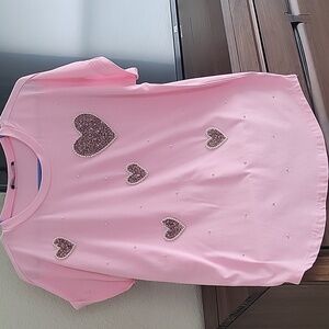 Pink T-Shirt with Heart Accents